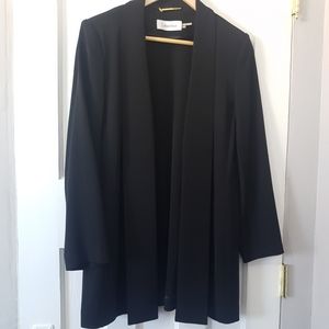 Calvin Klein Women's Open Front Suit Blazer Jacket Black Sz M